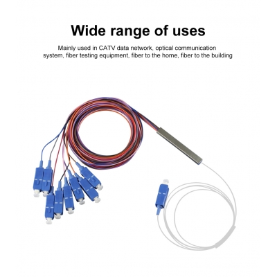 1 8 SC UPC Connector Fiber Optical PLC Splitter 