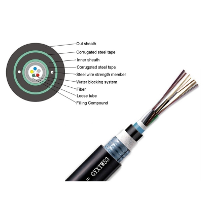 GYXTW-8B1 Single Mode Outdoor 8 core Armoured GYXTW Fiber Optic Cable
